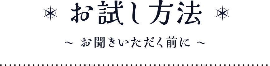 お試し方法