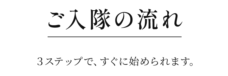ご入隊の流れ